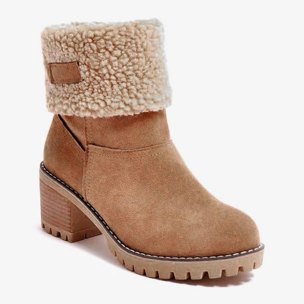 Womens Block Heel Snow Boots | Warm & Stylish - Perfect Winter Gift