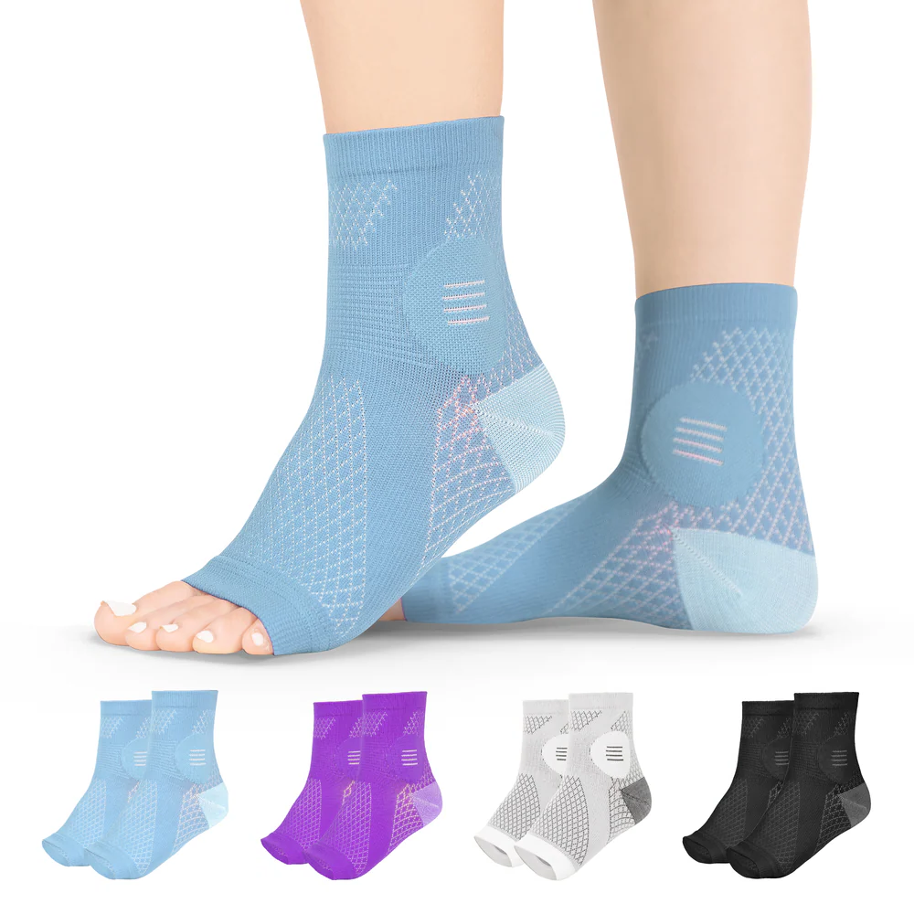 Neuropathy Socks | Compression Toeless Foot Pain Relief Sleeves for Diabetics and Peripheral Treatment (Pair)