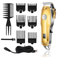 Professional Hair Clippers for men gold Set | Gold Hair Clippers Cordless