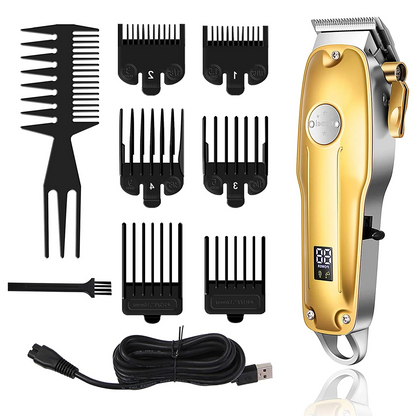 Professional Hair Clippers for men gold Set | Gold Hair Clippers Cordless