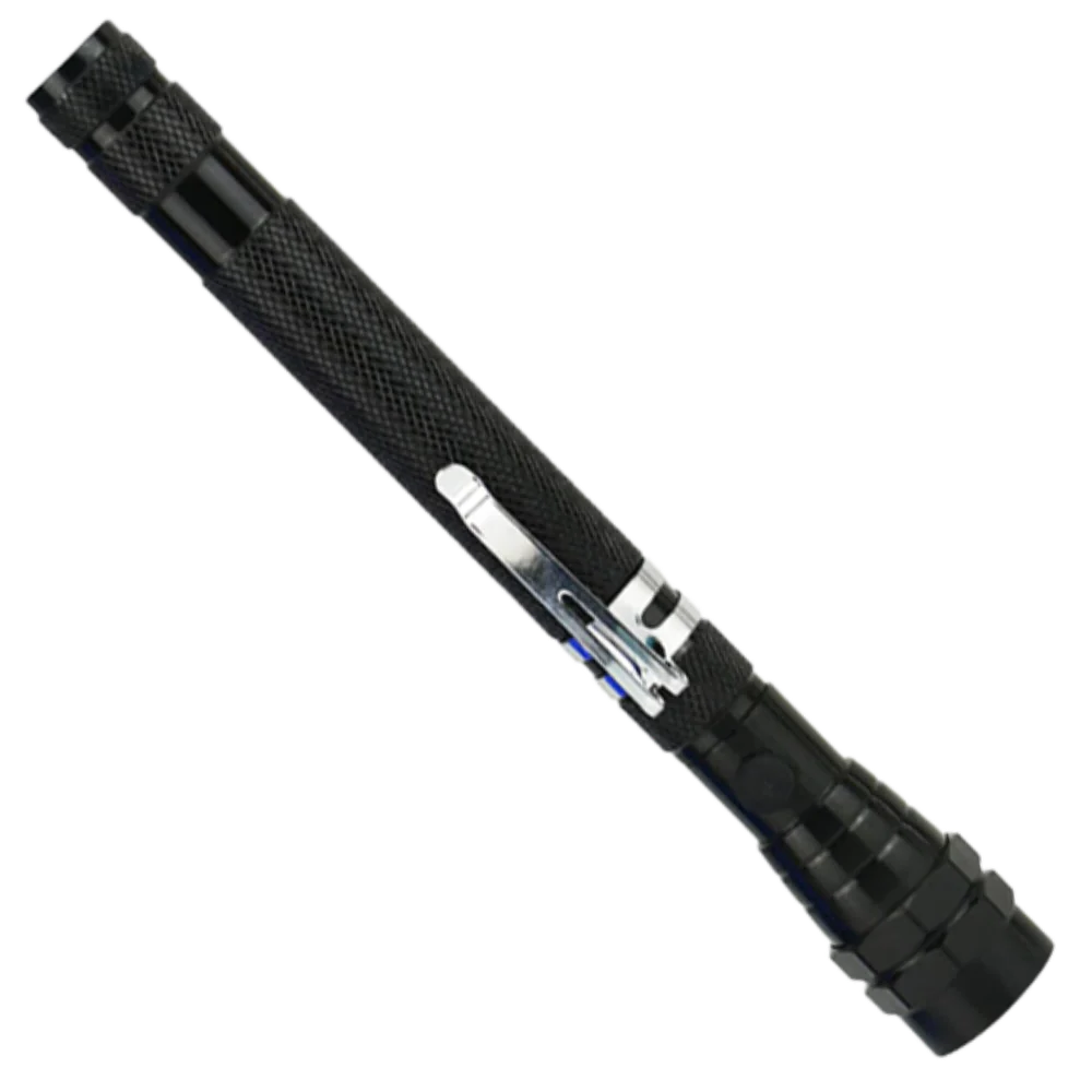 Telescopic magnetic LED flashlight