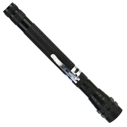 Telescopic magnetic LED flashlight