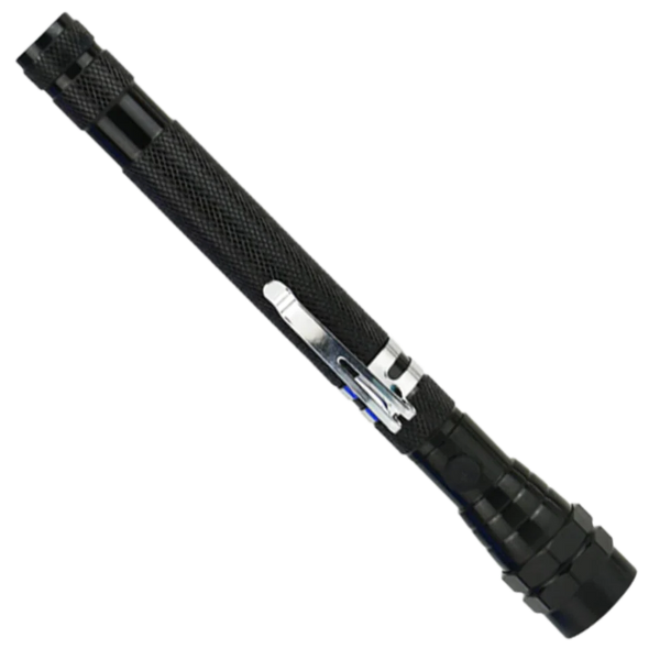 Telescopic magnetic LED flashlight