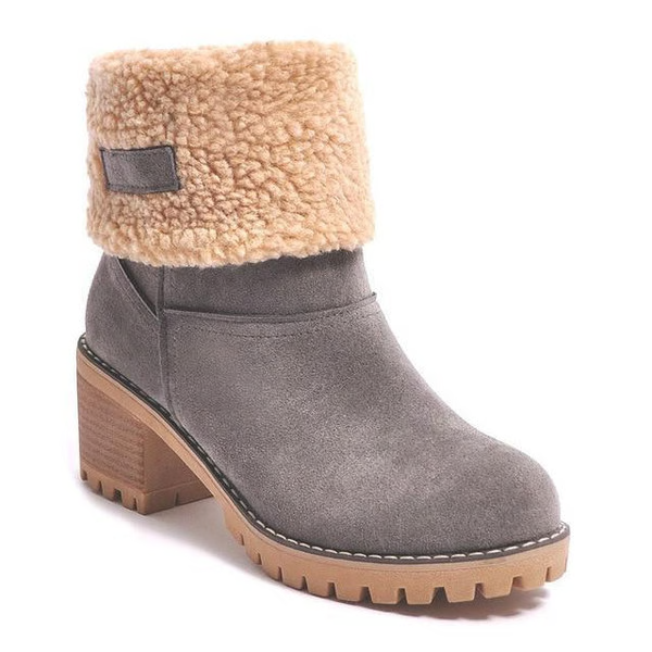 Womens Block Heel Snow Boots | Warm & Stylish - Perfect Winter Gift