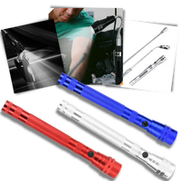 Telescopic magnetic LED flashlight