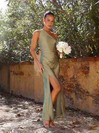 Sexy asymmetrical slit dress