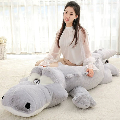 Oversized Huggable Crocodile Plush Pillow – Ultra-Soft Simulation Pillow for Kids & Girls