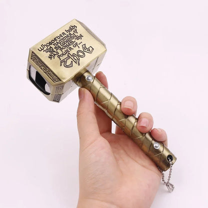 Oversized Thor-Shaped Beer Bottle Opener – Multifunctional Hammer Design with Long Handle for Kitchen and Bar Adventures