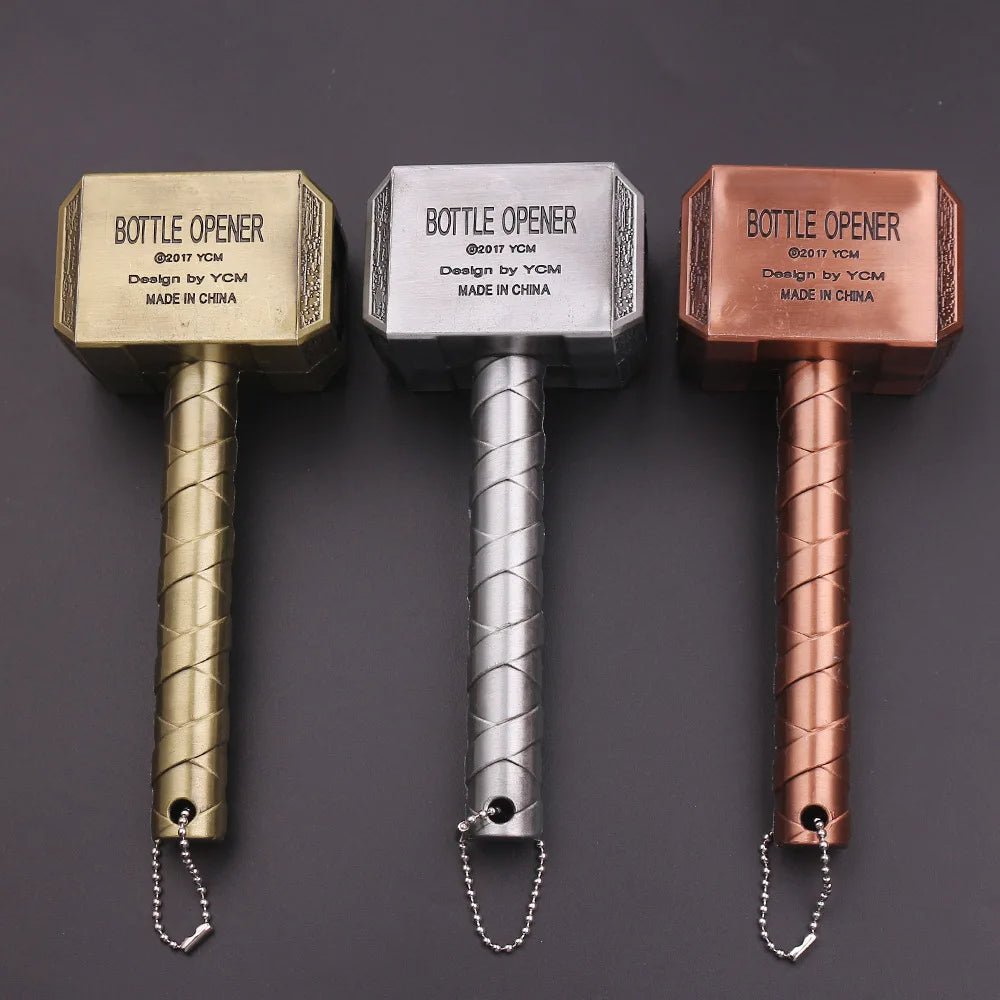 Oversized Thor-Shaped Beer Bottle Opener – Multifunctional Hammer Design with Long Handle for Kitchen and Bar Adventures