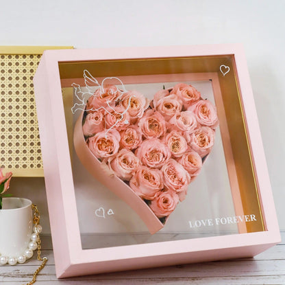 Pack My Heart - Transparent Window Designer Love Heart Shaped Flower Gift Perfect for Valentine's Day