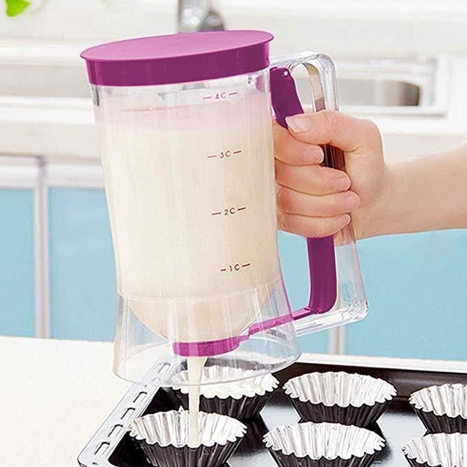 Pancake Batter Dispenser - 900ML Dispenser Perfect for Pancakes, Cupcake, Waffle, Muffin Mix, Crepe & Cake