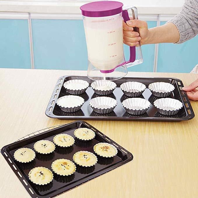 Pancake Batter Dispenser - 900ML Dispenser Perfect for Pancakes, Cupcake, Waffle, Muffin Mix, Crepe & Cake