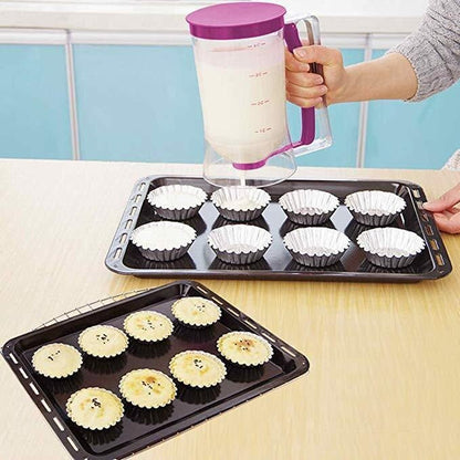Pancake Batter Dispenser - 900ML Dispenser Perfect for Pancakes, Cupcake, Waffle, Muffin Mix, Crepe & Cake