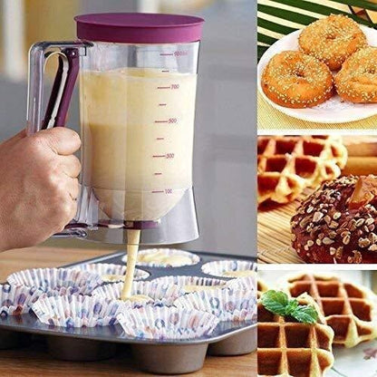 Pancake Batter Dispenser - 900ML Dispenser Perfect for Pancakes, Cupcake, Waffle, Muffin Mix, Crepe & Cake