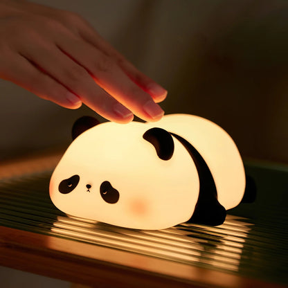 LED Panda Night Light - USB Rechargeable Silicone Night Light, Touch Night Panda Lamp for Bedroom