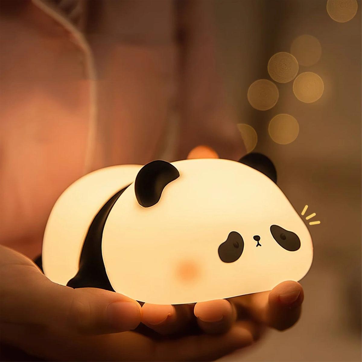 LED Panda Night Light - USB Rechargeable Silicone Night Light, Touch Night Panda Lamp for Bedroom