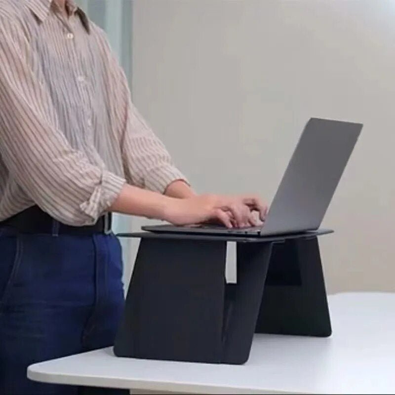 Paper-Thin Folding Laptop Riser - Portable Sit-Stand Desk for Desk, Bed and Lap