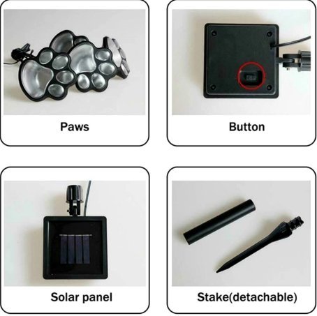 Paw Garden Lights - Paw Print  Solar Lights