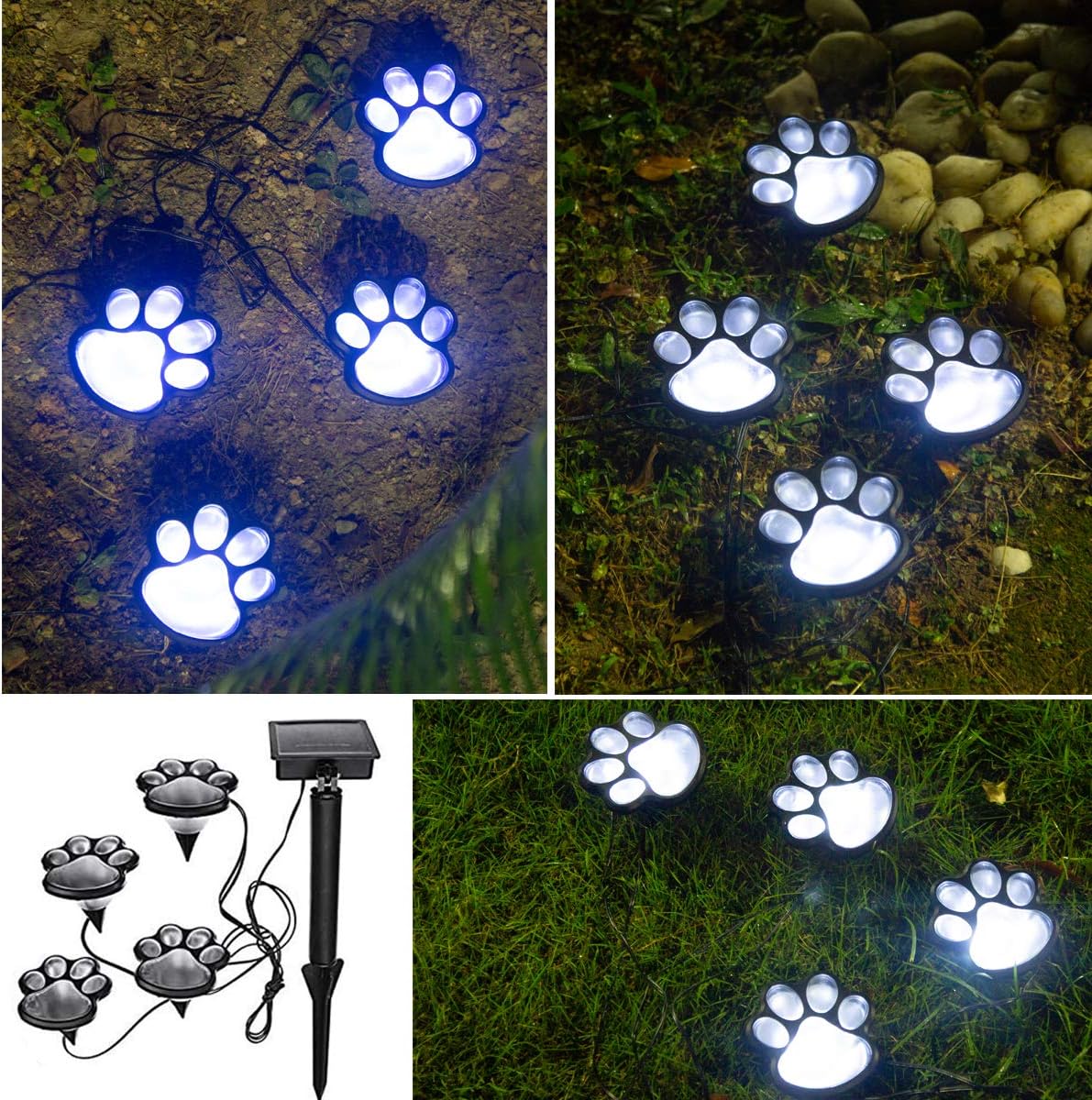 Paw Garden Lights - Paw Print  Solar Lights
