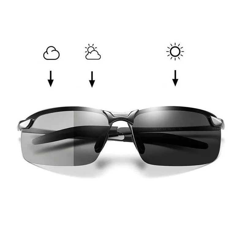 Penetrating Glasses - Photochromic Sunglasses Men Polarized Driving Chameleon Glasses Male Change Color