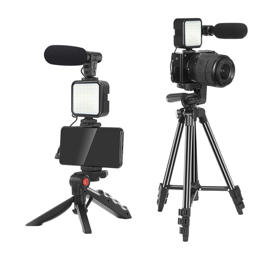 Phone Vlogging Kit – Remote Control, LED Light & Shotgun Microphone
