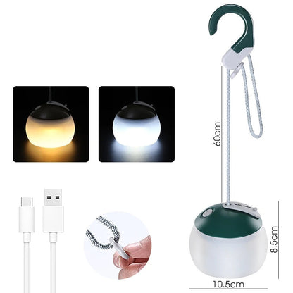 Portable Camping Tent Hanging Light – USB Rechargeable LED Lantern for Outdoor Adventures, Emergency Lighting, and Night Camps