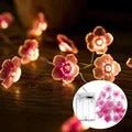 Pink Cherry Blossom Fairy Lights Garland - Creative Flower-Shaped Cherry Blossom String Lights