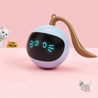 Crazy Cat Teaser Toy – Rolling Interactive Ball with LED Lights for Fun, Active, Auto-Chasing Pet Entertainment Anytime