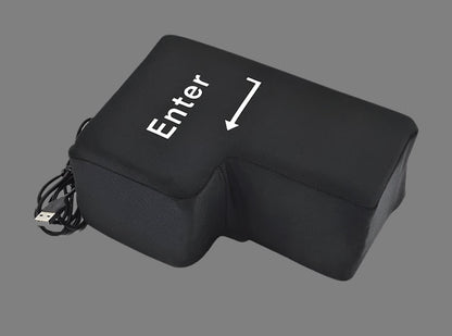 Giant USB Enter Key Anti-Stress Pillow – Fun Desktop Decompression Toy for Office & Home