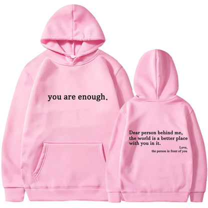 Oversized Y2K Hoodie with “Dear Person Behind Me” Print – Unisex Pullover Sweatshirt for Streetwear Winter Autumn Style