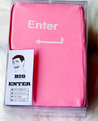 Giant USB Enter Key Anti-Stress Pillow – Fun Desktop Decompression Toy for Office & Home