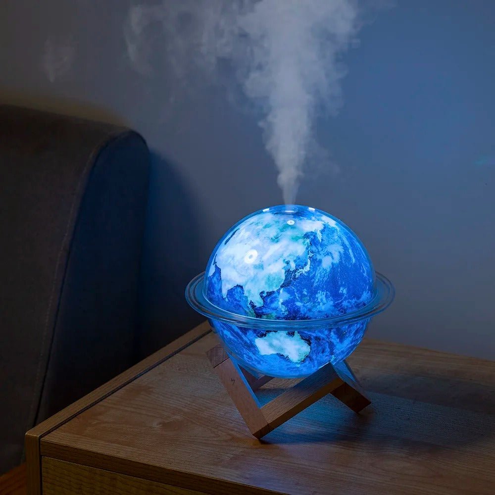 USB Planet Humidifier - 330ML Mist Maker with Colorful Night Light