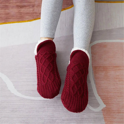 Plush Anti-Slip Floor Socks – Cozy, Thickened Flip-Flop Slippers for Warm Winter Comfort Indoors