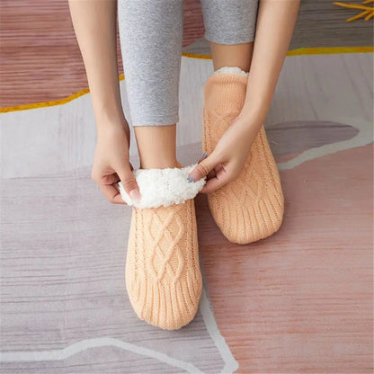 Plush Anti-Slip Floor Socks – Cozy, Thickened Flip-Flop Slippers for Warm Winter Comfort Indoors