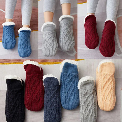 Plush Anti-Slip Floor Socks – Cozy, Thickened Flip-Flop Slippers for Warm Winter Comfort Indoors