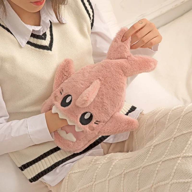 Plush Shark Hand Warmer Bag – Cozy Hot Water Bag for Snuggly Warm Hands & Feet, Perfect for Girls On-the-Go