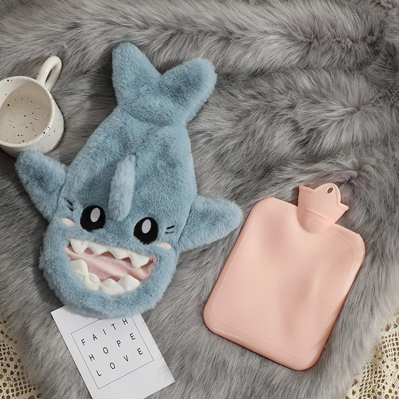 Plush Shark Hand Warmer Bag – Cozy Hot Water Bag for Snuggly Warm Hands & Feet, Perfect for Girls On-the-Go