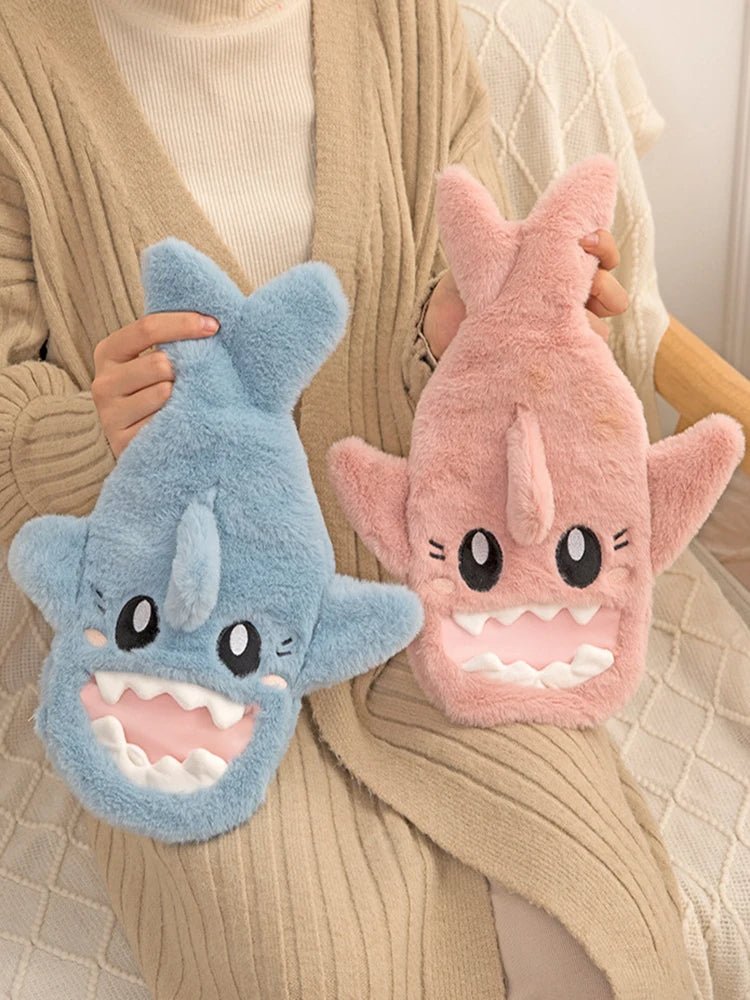 Plush Shark Hand Warmer Bag – Cozy Hot Water Bag for Snuggly Warm Hands & Feet, Perfect for Girls On-the-Go