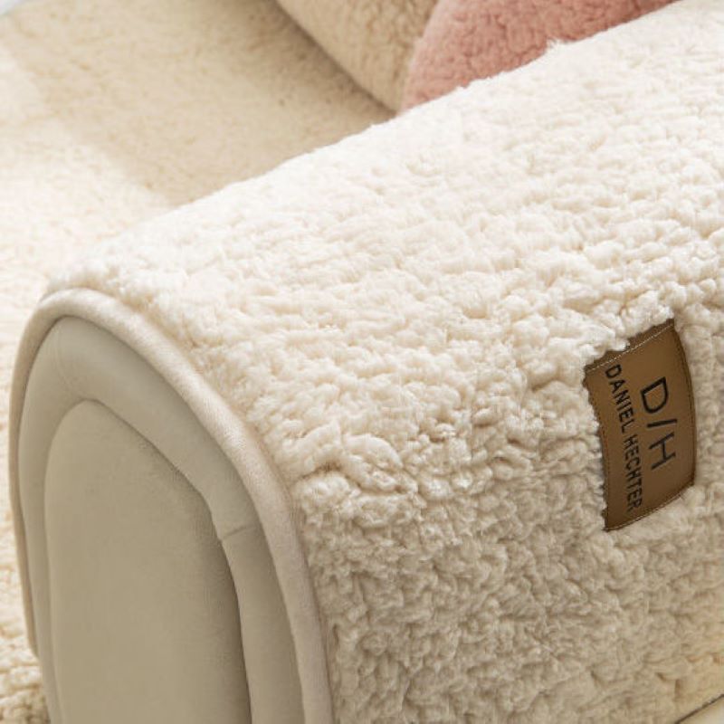 Plush Sofa Cover - Thicken Plush Soft and Smooth Sofa Covers for Living Room Anti-slip Couch Cover