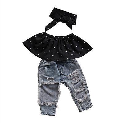 Polka Dot Jean Set