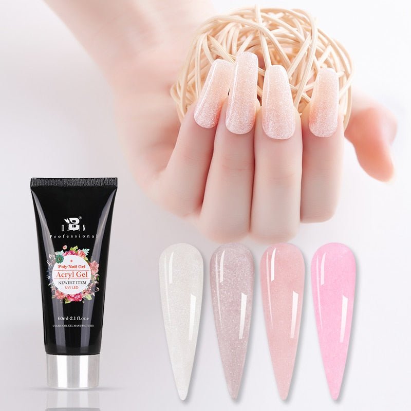 Poly Gel Extension Kit - 60ML  Permanent Acrylic Glitter Nail Extension