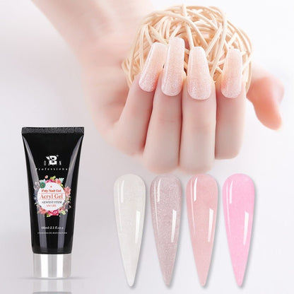 Poly Gel Extension Kit - 60ML  Permanent Acrylic Glitter Nail Extension
