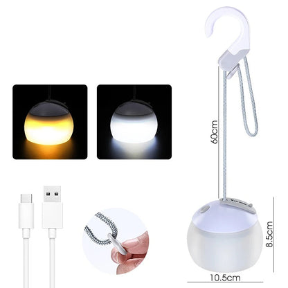 Portable Camping Tent Hanging Light – USB Rechargeable LED Lantern for Outdoor Adventures, Emergency Lighting, and Night Camps