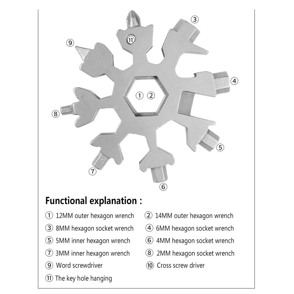 Portable 18-in-1 Mini Snowflake Multi Pocket Tool