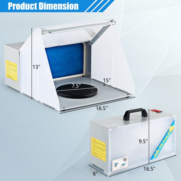 Portable Spray Booth and Airbrush Kit -  LED Light & Filter Hose for DIY Model Painting
