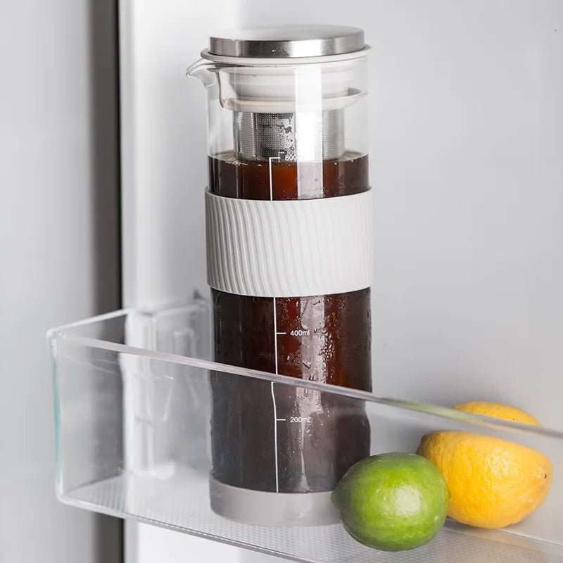 Portable Airtight Cold Brew Coffee Maker – 800ml Glass Pitcher for Iced Coffee & Tea