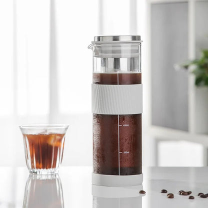 Portable Airtight Cold Brew Coffee Maker – 800ml Glass Pitcher for Iced Coffee & Tea