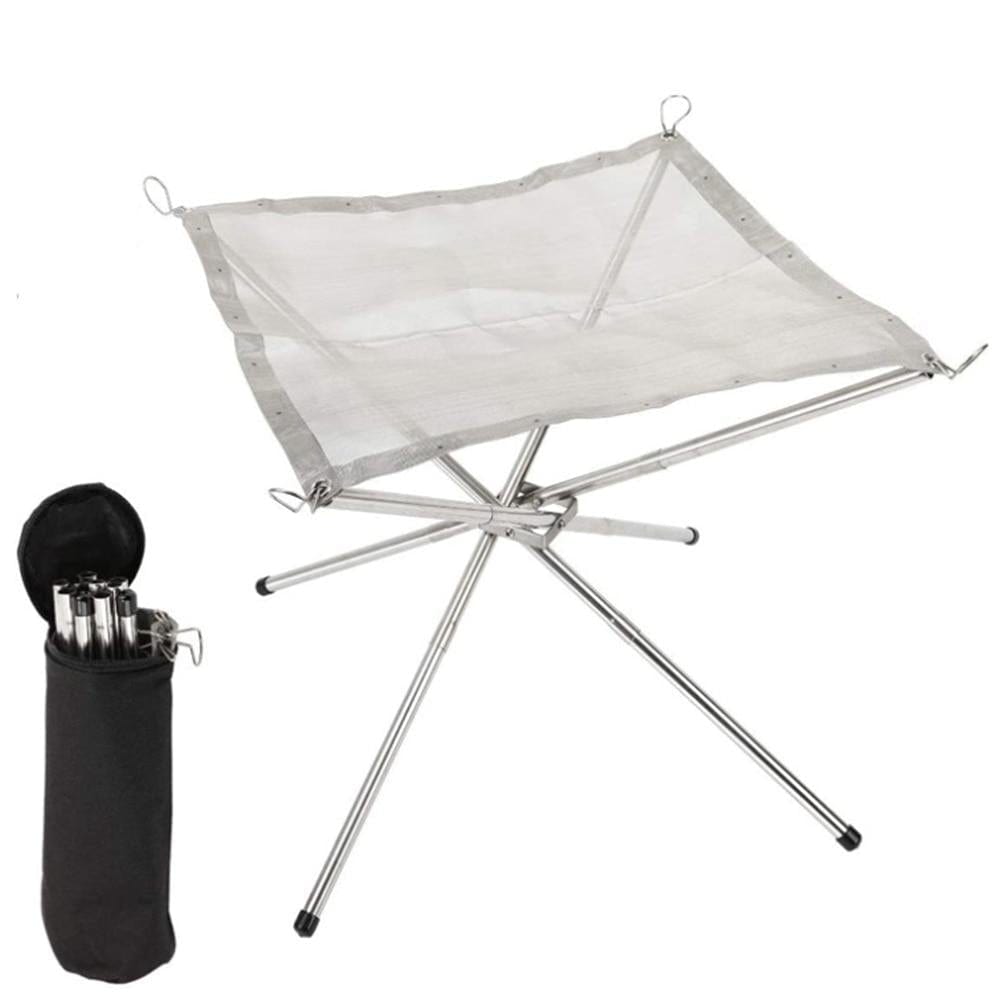 Portable Bonfire Rack - Campfire Stand Stainless Steel Foldable Fireproof Stand Wood Heater