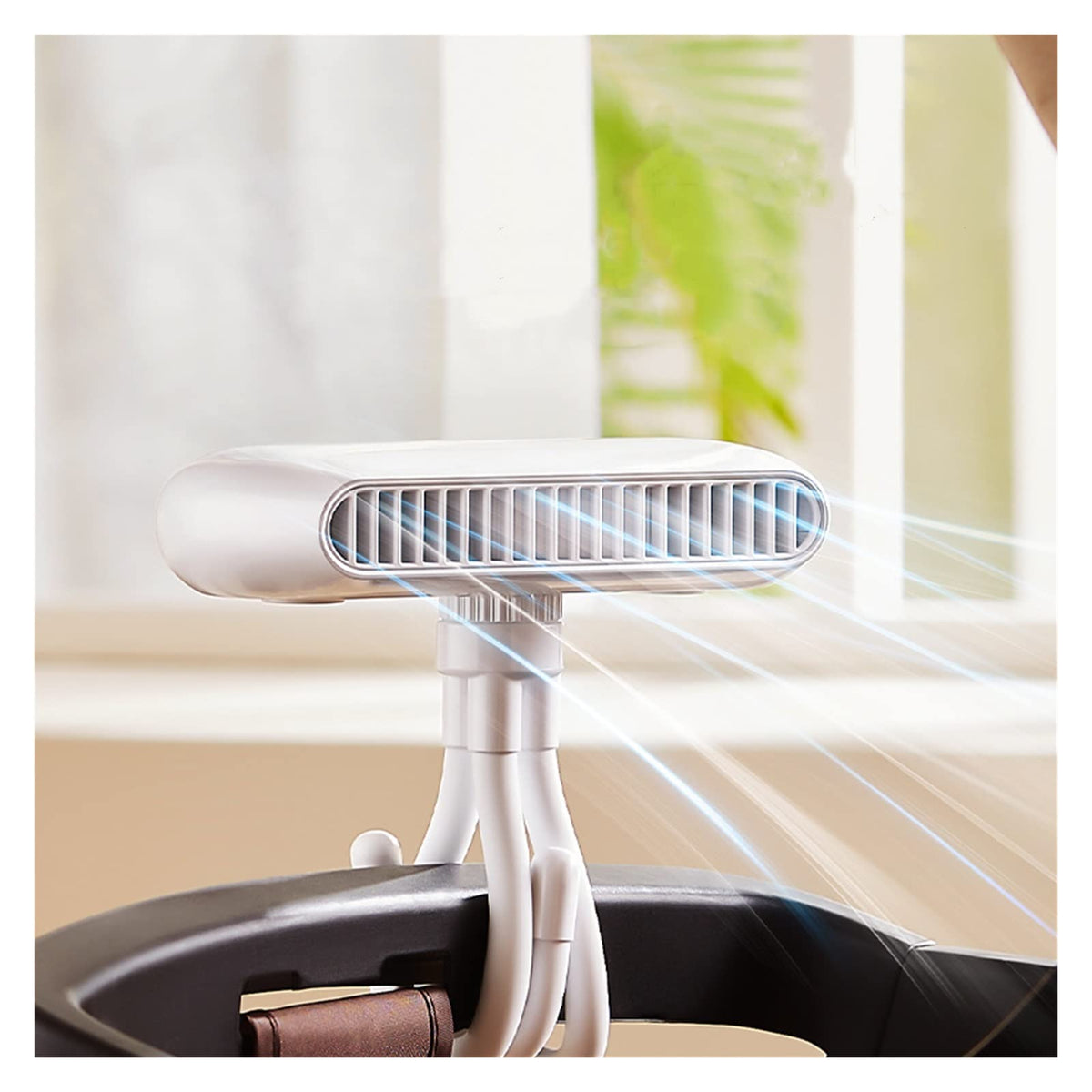 Portable Electric Clip-On Stroller Fan – Flexible Tripod, 4-Speed Clip-On Cooling for Car Seats, Cribs, Bikes & Treadmills