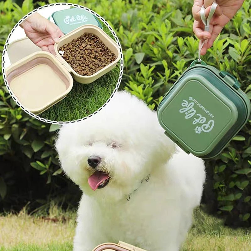 Portable Folding Double Pet Bowls – Travel-Friendly Pet Feeder for Food & Water On-the-Go